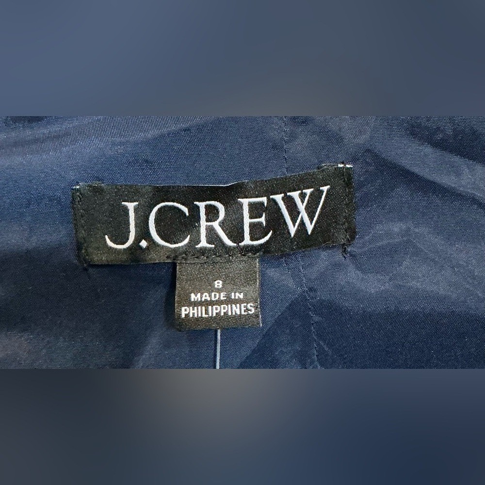 J.Crew Sophia Sleeveless Tweed Wool Blend Navy Blue Midi Dress Size 8 - Picture 6 of 7